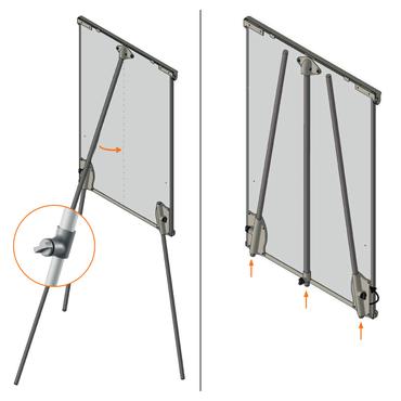 Nobo Premium Plus flipover på trefod med magnetisk stål whiteboardtavle