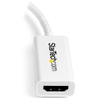 StarTech.com Mini DisplayPort till HDMI-adapter - Aktiv mDP till HDMI videokonverterare - 4K 30&nbsp;Hz - Mini DP eller Thunderbolt 1/2 Mac/PC till HDMI monitor/TV/bildsk&auml;rm - mDP 1.2 till HDMI-adapterdongel - Vit - videokort - Mini DisplayPort / HDMI - 15 cm