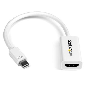 StarTech.com Mini DisplayPort till HDMI-adapter - Aktiv mDP till HDMI videokonverterare - 4K 30&nbsp;Hz - Mini DP eller Thunderbolt 1/2 Mac/PC till HDMI monitor/TV/bildsk&auml;rm - mDP 1.2 till HDMI-adapterdongel - Vit - videokort - Mini DisplayPort / HDMI - 15 cm