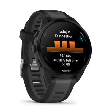 Garmin Forerunner 165 - svart - sportklocka med band - skiffergr&aring; - 4 GB