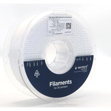 Gembird 3DP-ABS1.75HY-01-W 3D print materiale ABS Hvid 1 kg