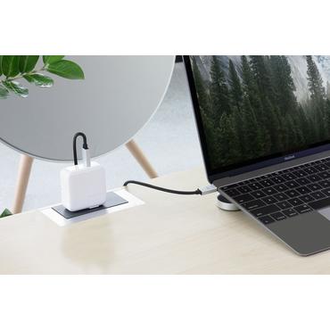 JustMobile AluCable USB-C - USB USB-kabel 2 m USB C Sort, Hvid