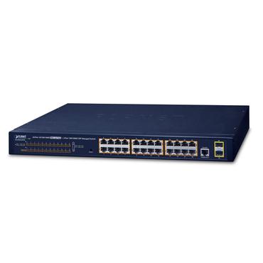 PLANET GS-4210-24P2S netværksswitch Administreret L2/L4 Gigabit Ethernet (10/100/1000) Strøm over Ethernet (PoE) 1U Blå