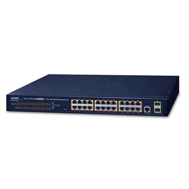 PLANET GS-4210-24P2S netværksswitch Administreret L2/L4 Gigabit Ethernet (10/100/1000) Strøm over Ethernet (PoE) 1U Blå