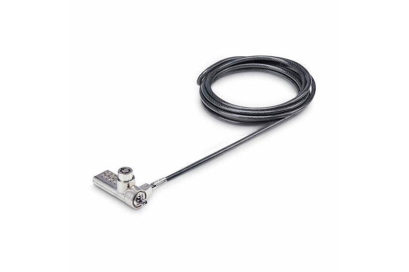 StarTech.com 10-Pack Dual-Access Laptop Lock, 6.5ft (2m) Keyed Alike and Combination Security Cable Lock for K-Slot Devices, Computer Anti-Theft Steel Cable - lås för säkerhetskabel