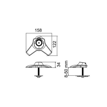 Multibrackets M Desktopmount Single / Dual / Triple Stand Grommet Base komponenter til montering - for LCD display - sort