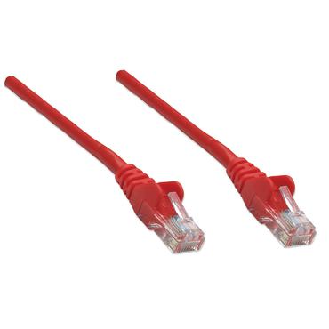 Intellinet Network Patch Cable, Cat6, 5m, Red, CCA, U/UTP, PVC, RJ45, Gold Plated Contacts, Snagless, Booted, Lifetime Warranty, Polybag - patchkabel - 5 m - rød