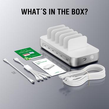 4smarts 541281 oplader til mobil enhed Universel S&oslash;lv, Hvid Vekselstr&oslash;m Hurtig opladning Indend&oslash;rs