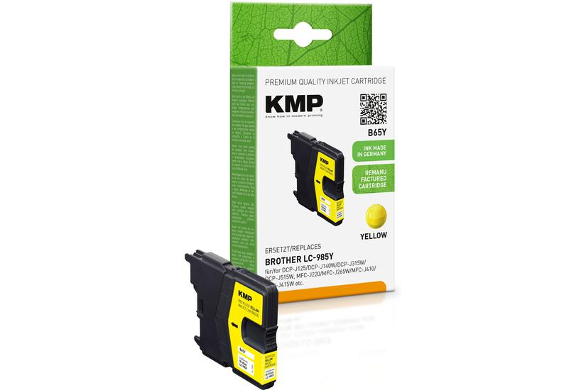 KMP B65Y - gul - kompatibel - &aring;teranv&auml;nd - bl&auml;ckpatron (alternativ f&ouml;r: Brother LC985Y)