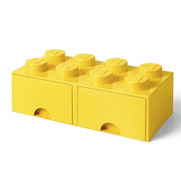 LEGO Brick Drawer (8 Knobs)Bright Yellow Leget&oslash;jsopbevaringsboks Fritst&aring;ende Gul