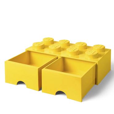 LEGO Brick Drawer (8 Knobs)Bright Yellow Leget&oslash;jsopbevaringsboks Fritst&aring;ende Gul
