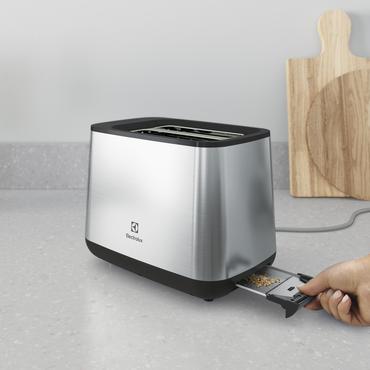 Electrolux E3T1-3ST br&oslash;drister 2 skive(r) 800 W Sort, Rustfrit st&aring;l