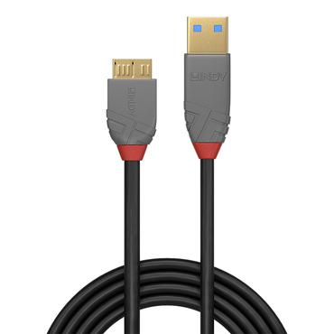 Lindy 36766 USB-kabel USB 3.2 Gen 1 (3.1 Gen 1) 1 m USB A Micro-USB B Sort