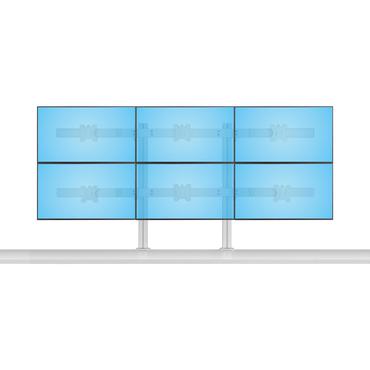 StarTech.com Six-Monitor Desk Mount w/ Crossbar, Up To 32" Screens/17.6lb monteringssats - f&ouml;r 6 LCD-bildsk&auml;rmar - kolonn, dubbel - vit