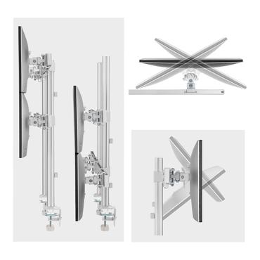 StarTech.com Six-Monitor Desk Mount w/ Crossbar, Up To 32" Screens/17.6lb monteringssats - f&ouml;r 6 LCD-bildsk&auml;rmar - kolonn, dubbel - vit