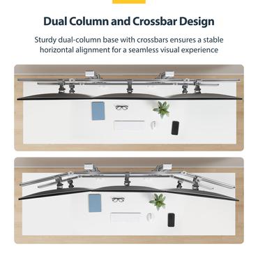 StarTech.com Six-Monitor Desk Mount w/ Crossbar, Up To 32" Screens/17.6lb monteringssats - f&ouml;r 6 LCD-bildsk&auml;rmar - kolonn, dubbel - vit