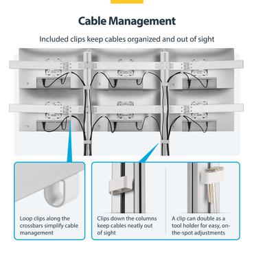 StarTech.com Six-Monitor Desk Mount w/ Crossbar, Up To 32" Screens/17.6lb monteringssats - f&ouml;r 6 LCD-bildsk&auml;rmar - kolonn, dubbel - vit