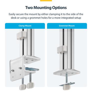 StarTech.com Six-Monitor Desk Mount w/ Crossbar, Up To 32" Screens/17.6lb monteringssats - f&ouml;r 6 LCD-bildsk&auml;rmar - kolonn, dubbel - vit