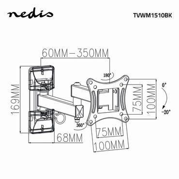 Nedis TVWM1510BK tv-beslag 68,6 cm (27) Sort