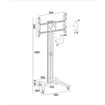 Multibrackets M Public Display Stand 180 Single stativ - for fladt panel - sort