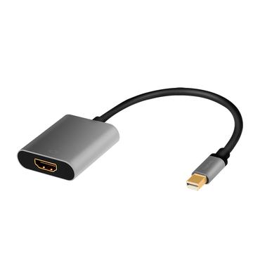 LogiLink CDA0110 videokabel adapter 0,15 m Mini DisplayPort HDMI Sort, Gr&aring;