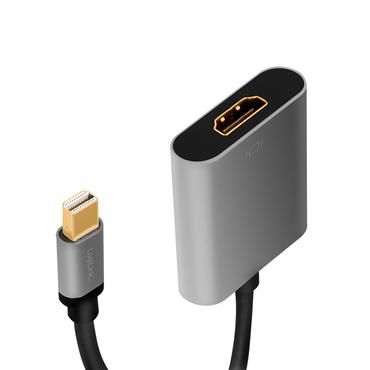LogiLink CDA0110 videokabel adapter 0,15 m Mini DisplayPort HDMI Sort, Gr&aring;