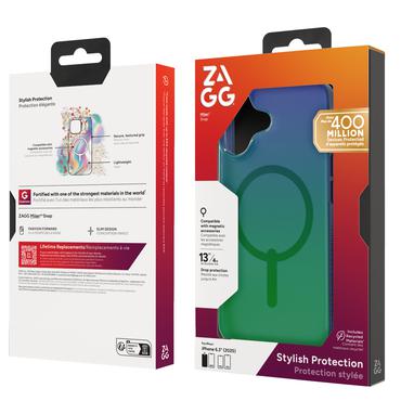 ZAGG Milan Snap mobiltelefon etui 16 cm (6.3") Cover Bl&aring;, Gr&oslash;n
