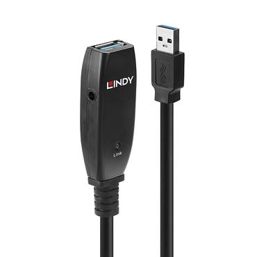 Lindy 43322 USB-kabel USB 3.2 Gen 1 (3.1 Gen 1) 15 m USB A Sort