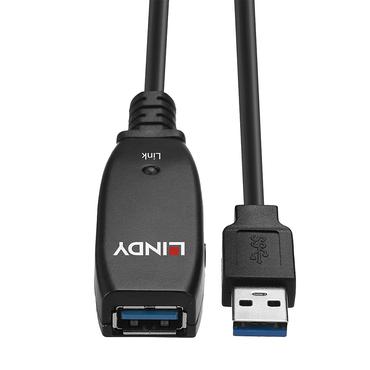 Lindy 43322 USB-kabel USB 3.2 Gen 1 (3.1 Gen 1) 15 m USB A Sort