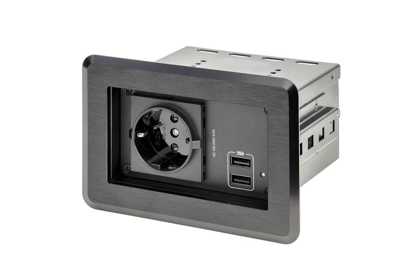 StarTech.com Conference Table Power Center with 1x CE Certified Schuko AC Outlet & 2x USB BC 1.2, Recessed In-Table/Desk Power Strip/Charging Station for Meeting Room/Boardroom/Lab Bench - Charging Station Hub (KITBZPOWEU) - effektband