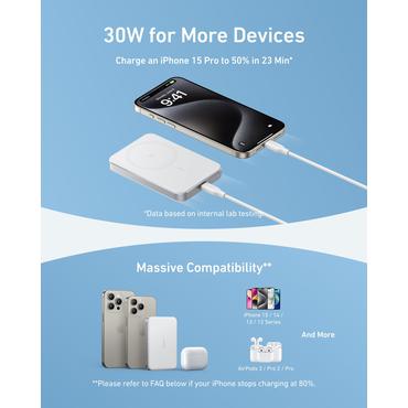 Anker A1664H21 powerbank 10000 mAh Trådløs opladning Hvid