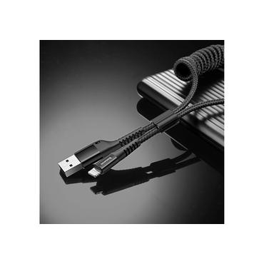 Baseus CALSR-01, 1 m, USB A, Lightning, USB 2.0, 480 Mbit/s, Sort