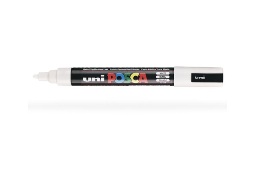 POSCA PC5M BL speedmarker 1 stk Fin spids Hvid