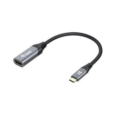 Equip 133492 videokabel adapter 0,15 m USB Type-C HDMI Sort, Gr&aring;