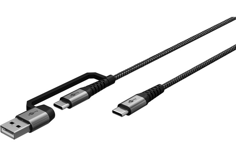 Goobay USB-kabel - 2 m - USB Type-C - USB Type-C - USB 2.0