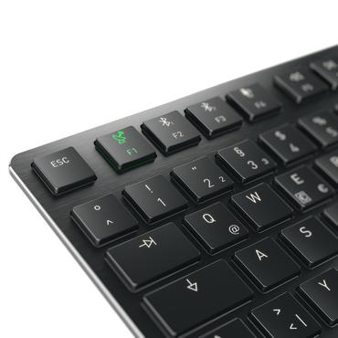 CHERRY KW X ULP 2.0 MINI tastatur Hjemme/kontor USB + RF Wireless + Bluetooth QWERTZ Tysk Sort