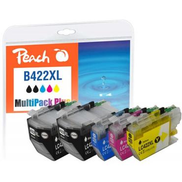 Peach PI500-384 bl&aelig;kpatron 5 stk Kompatibel H&oslash;jt (XL) udbytte Sort, Lyse Bl&aring;, Lyser&oslash;d, Gul