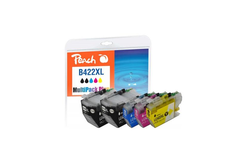 Peach PI500-384 bl&aelig;kpatron 5 stk Kompatibel H&oslash;jt (XL) udbytte Sort, Lyse Bl&aring;, Lyser&oslash;d, Gul