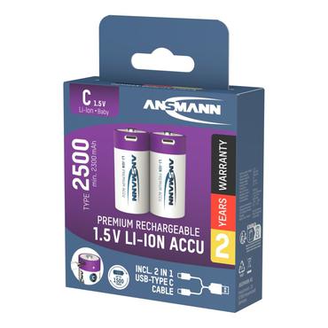 Ansmann 1313-0004 husholdningsbatteri Genopladeligt batteri C Lithium-Ion (Li-Ion)