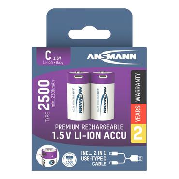 Ansmann 1313-0004 husholdningsbatteri Genopladeligt batteri C Lithium-Ion (Li-Ion)