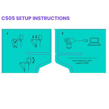 Logitech C505 - Webcam - farve - 720p - fast brændvidde - audio - USB