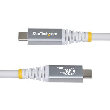 StarTech.com CC3M20GUSB4CXW USB-kabel USB4 Gen 2x2 3 m USB C Hvid