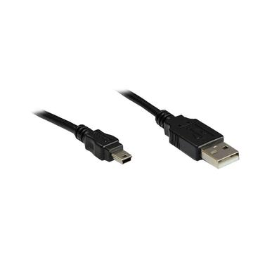 Alcasa USB 2.0 1.8m USB-kabel 1,8 m USB A Mini-USB A Sort