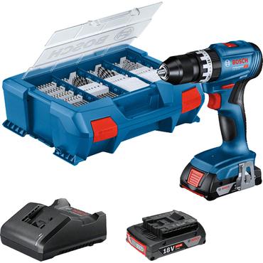 Bosch GSB 18V-45 Professional - slagborrmaskin/skruvdragare - sladdl&ouml;s - 2 hastigheter - 2 batterier, laddare medf&ouml;ljer