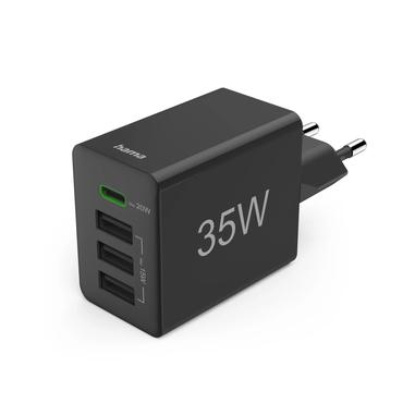 Hama ładowarka sieciowa 35W PD/QC 1x USB-C, 3x USB-A, czarna