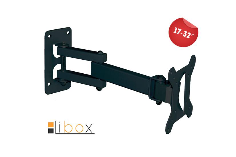 libox LB-200 konsol - justerbar dubbel arm med fullt r&ouml;relseomr&aring;de - f&ouml;r LCD-TV - svart
