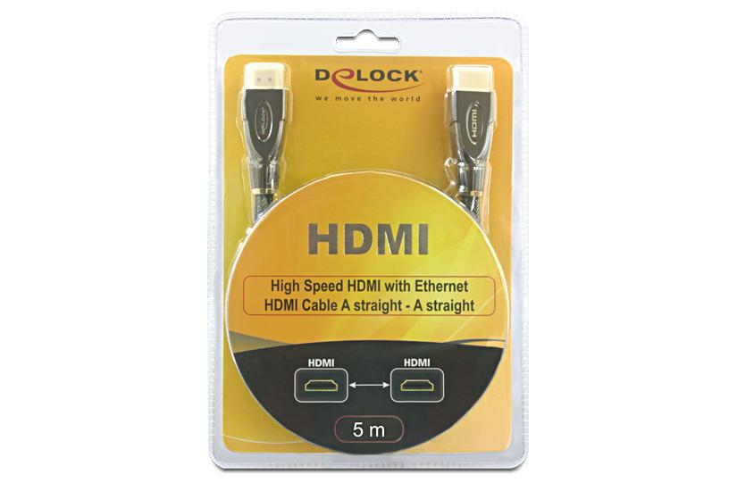Delock High Speed HDMI with Ethernet - HDMI-kabel med Ethernet - 5 m