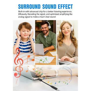 Equip 147945 lydkabel 0,15 m 3.5mm USB Type-A Sort