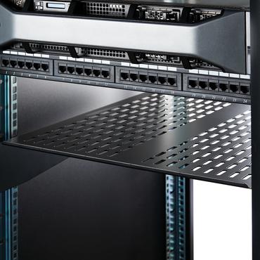 StarTech.com 1U Server Rack Shelf, 2U 22in Universal Fixed Vented Network Rack Shelf/Cantilever Tray for 19" AV/Data/Network Equipment Enclosure w/Cage Nuts & Screws, 50lbs Weight Cap. - 2U Network Rack Shelf (CABSHELF22V) - rackhylde - 2U