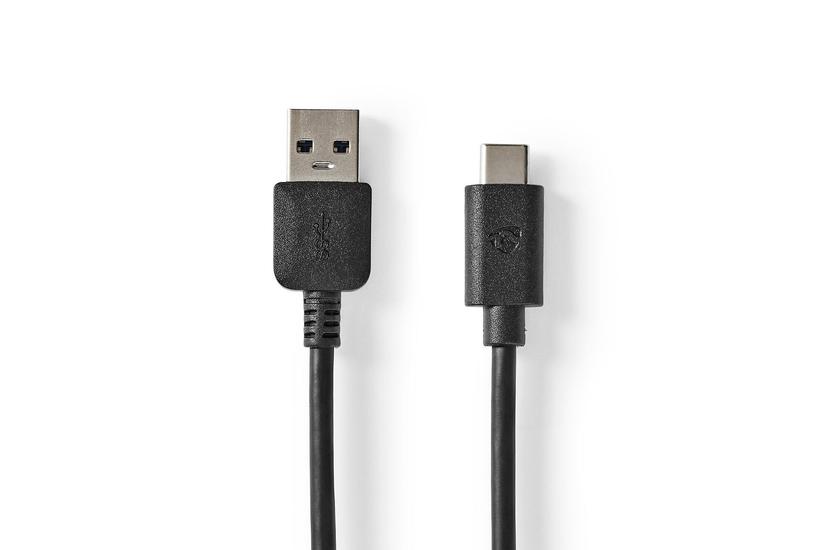 USB-Kabel / USB 3.2 Gen 1 / USB-A Male / USB-C Male / 5 Gbps / Vernikkeld / 2.00 m / Rond / PVC / Zwart / Doos